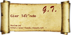 Gier Tünde névjegykártya